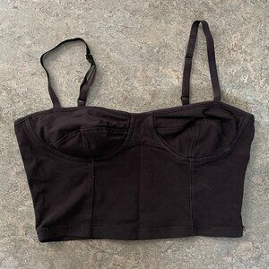 Aritzia Talula Black Crop Tank Top | Size XS